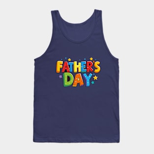 Fathers Day Typography Cartoon style Tank Top